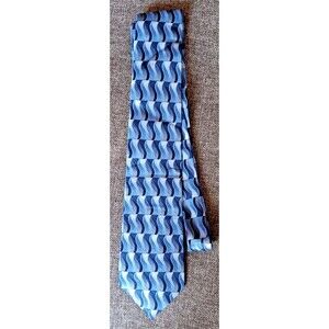 Dress Tie 70s 80s 90s Y2K Mens Arrow Blue 3.5 Wide 59 Long